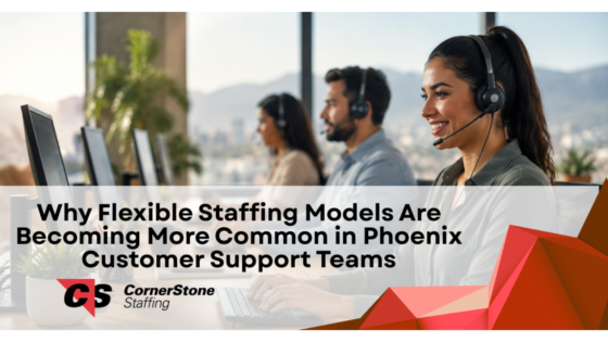 Customer service representatives working in a modern Phoenix call center, demonstrating a flexible and collaborative customer support environment.